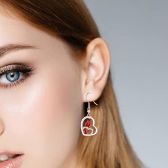 Diamond Cardinal Angel Earrings - Picture 5 of 7